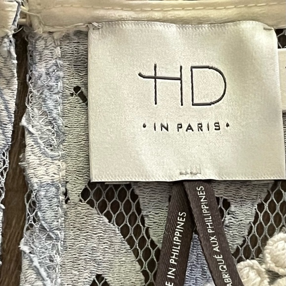 HD in Paris Anthropologie Blue Sheer Lace Top SZ XS A-Line Fairy Whimsical 34” - Picture 2 of 13